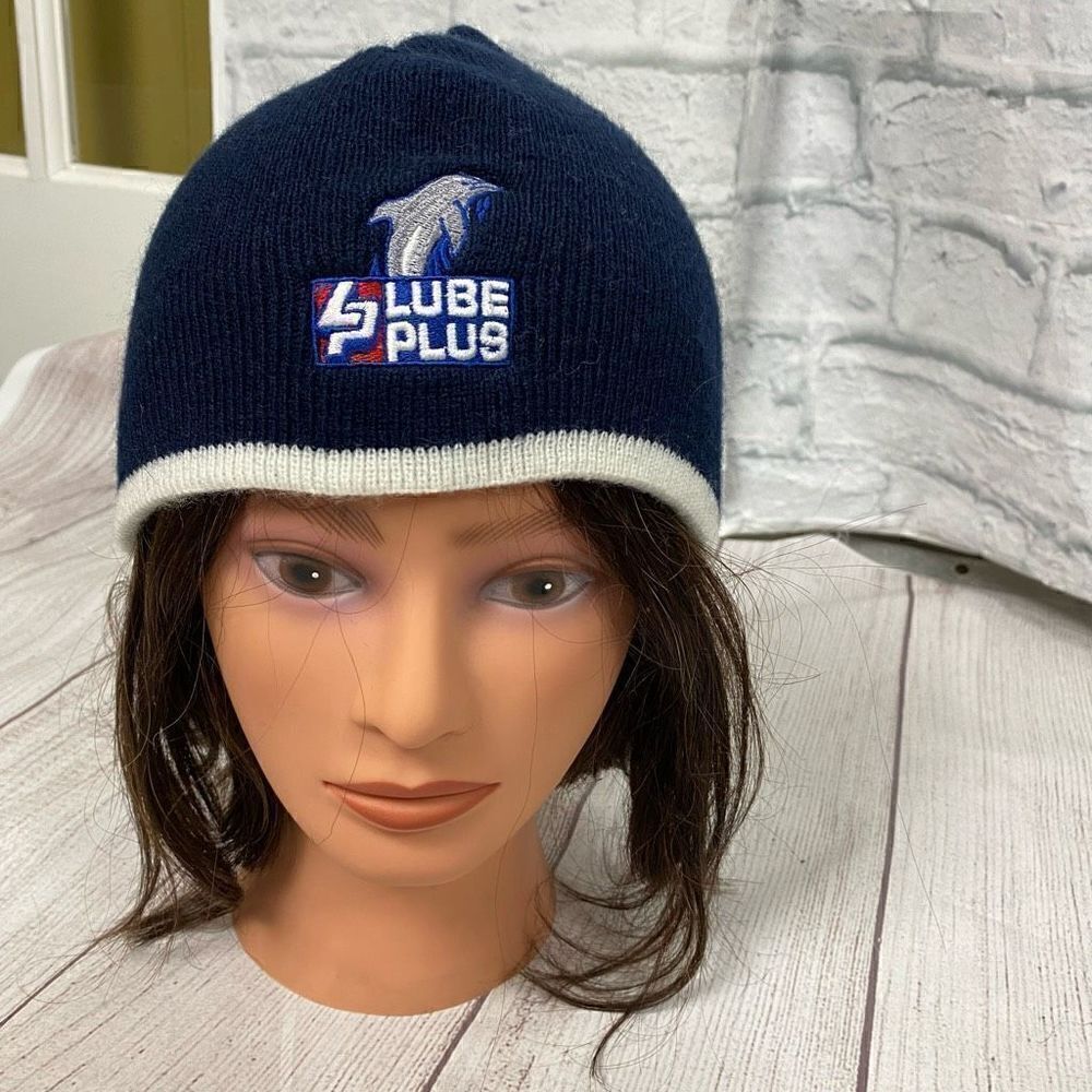Jiffy Lube winter hat/beanie navy blue & white one size